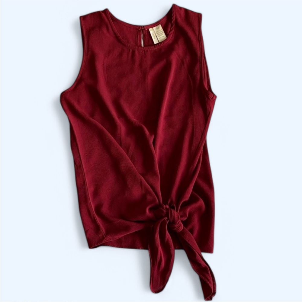 Front Tying Maroon Top